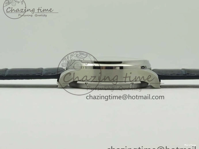 MIROTIME 0207 Portuguese Tourbillon IW5046 SS ZF Best Edition White Dial Blue Markers on Blue Leather Strap Fashionable 7149